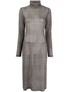 MM6 Maison Margiela check print mesh dress