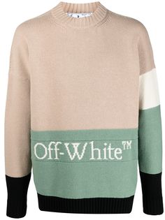 Off-White джемпер вязки интарсия с логотипом