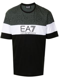 Ea7 Emporio Armani футболка в стиле колор-блок с логотипом