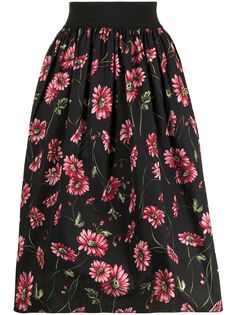 Adam Lippes юбка с цветочным принтом