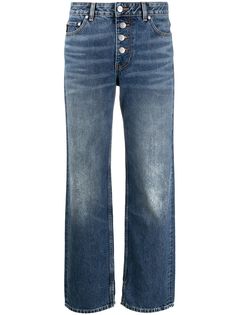 GANNI прямые джинсы с эффектом потертости