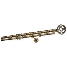 Карниз двухрядный Уют 691ВК.47.D16 ОСТ Глобо (140 см) бронза