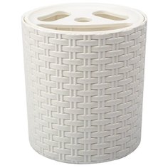 Стакан для зубных щеток Альтернатива Плетенка белый Alternativa