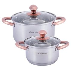 Набор посуды Kamille KM-4935 4 пр. серебристый/медный