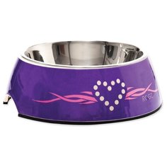 Миска Rogz Bubble Big 700 мл фиолетовый "сердце"