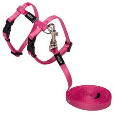 Комплект Rogz KiddyCat XS CLJ207 (поводок + шлейка) розовый