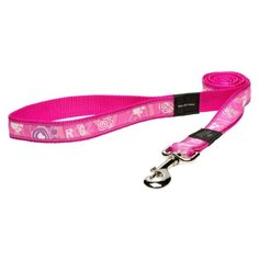 Поводок для собак Rogz Fancy Dress Armed Response XL pink paw 1.2 м 25 мм