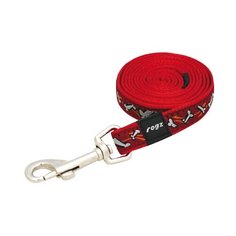 Поводок для собак Rogz Fancy Dress Scooter M bones on red 1.4 м 16 мм