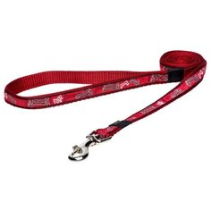 Поводок для собак Rogz Fancy Dress Scooter M red bone 1.4 м 16 мм