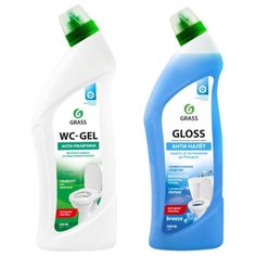 GraSS набор гель для чистки сантехники WC-gel + чистящий гель для ванны и туалета Gloss breeze