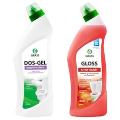 GraSS набор дезинфицирующий чистящий гель Dos Gel + чистящий гель для ванны и туалета Gloss coral
