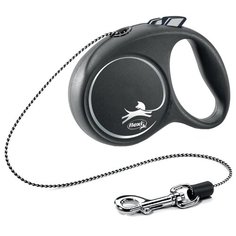 Поводок-рулетка для собак Flexi Black Design XS тросовый черный 3 м
