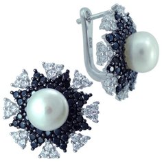 Balex Серьги 2405937434 из серебра 925 пробы с жемчугом культивированным и фианитом