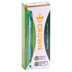 CROWN Набор гелевых ручек Hi-Jell Needle Grip, 12 шт., зеленый цвет чернил