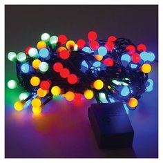 Гирлянда Золотая сказка Шарики 1000 см, 100 ламп, мультицвет/зеленый провод