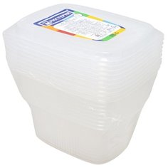 Мистерия Контейнеры одноразовые пластиковые с крышкой, 250 мл (10 шт.) прозрачный