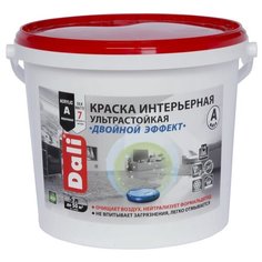 Краска акриловая DALI интерьерная ультрастойкая Двойной эффект моющаяся полуматовая белый 5 л