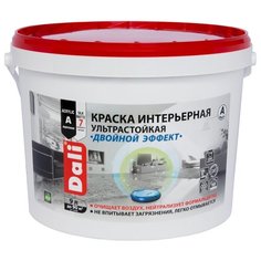 Краска акриловая DALI интерьерная ультрастойкая Двойной эффект моющаяся полуматовая белый 9 л