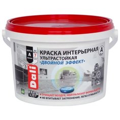 Краска акриловая DALI интерьерная ультрастойкая Двойной эффект моющаяся полуматовая белый 2.5 л