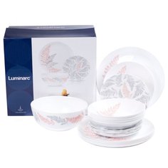 Столовый сервиз Luminarc Cyrus P7083, 6 персон белый/серый/розовый