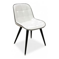 Стул Аврора (Пермский край) Прованс, металл/искусственная кожа, цвет: белый/черный