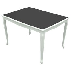 Стол кухонный AURORA (Димитровград) Кабриоль, раскладной, ДхШ: 120 х 80 см, длина в разложенном виде: 160 см, белый/черный