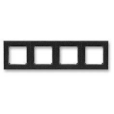 Рамка 4п ABB Levit 2CHH015040A6063, антрацит/дымчатый чёрный