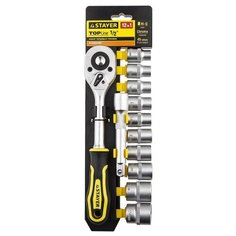 Набор торцевых головок STAYER (12 предм.) 27750-H12 черный/желтый