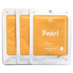 MIJIN Cosmetics Тканевая маска Mj Care On Pearl с экстрактом жемчуга, 33 г, 3 шт.