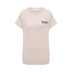 Футболка из льна и хлопка Brunello Cucinelli