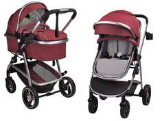 Коляска трансформер Pristina рубиновый, Farfello