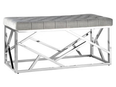 Банкетка BENCH-016 Серый, велюр / Сталь, серебро Stool Group