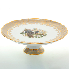 Тарелка для торта Охота Бежевая 32 см Sterne Porcelan