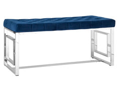 Банкетка BENCH-012-TG Синий, велюр / Сталь, серебро Stool Group