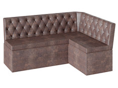 Скамья угловая Патрисия Коричневый, велюр БОНмебель