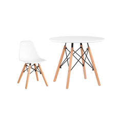 Обеденная группа Stool Group детский стол Eames,стол и 1 белый стул