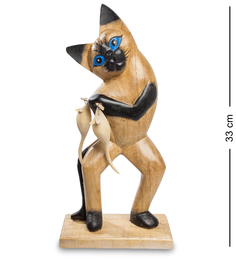 Статуэтка "Кот с уловом" суар 33 см Decor and Gift