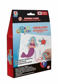 Набор тесто-мелков Clay Crayon Русалочка 3 цвета по 30 гр Т19014 1Toy