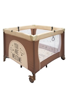 Манеж Amarobaby Walky Good Day Bear квадратный, бежевый