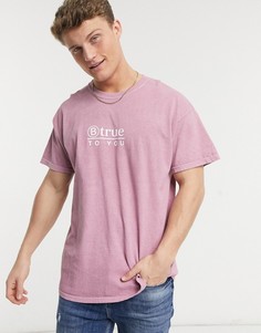 Розовая oversized-футболка с принтом New Look-Розовый цвет