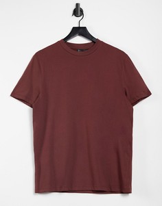 Коричневая футболка из органического хлопка с круглым вырезом ASOS DESIGN-Коричневый цвет