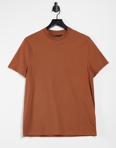Светло-коричневая футболка с круглым вырезом из органического хлопка ASOS DESIGN-Коричневый цвет