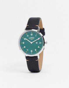 Черные часы с ремешком из искусственной кожи и зеленым циферблатом Limit-Черный цвет