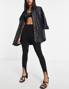 Супероблегающие трикотажные брюки со штрипками ASOS DESIGN-Черный цвет