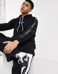 Черный худи с отделкой лентами и текстовым логотипом Champion-Черный цвет