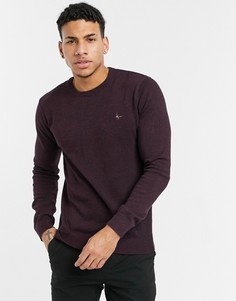 Бордовый трикотажный джемпер с круглым вырезом Jack Wills Seabourne-Красный