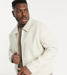 Светло-бежевая куртка из искусственной шерсти ASOS DESIGN Plus-Бежевый