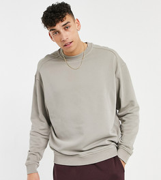 Бежевый выбеленный oversized-свитшот ASOS DESIGN Tall