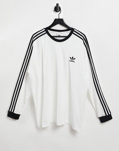 Белый лонгслив с тремя полосками adidas Originals adicolor