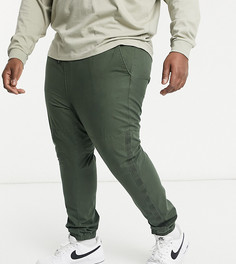 Зауженные брюки цвета выбеленного хаки с отделкой тесьмой ASOS DESIGN Plus-Зеленый цвет